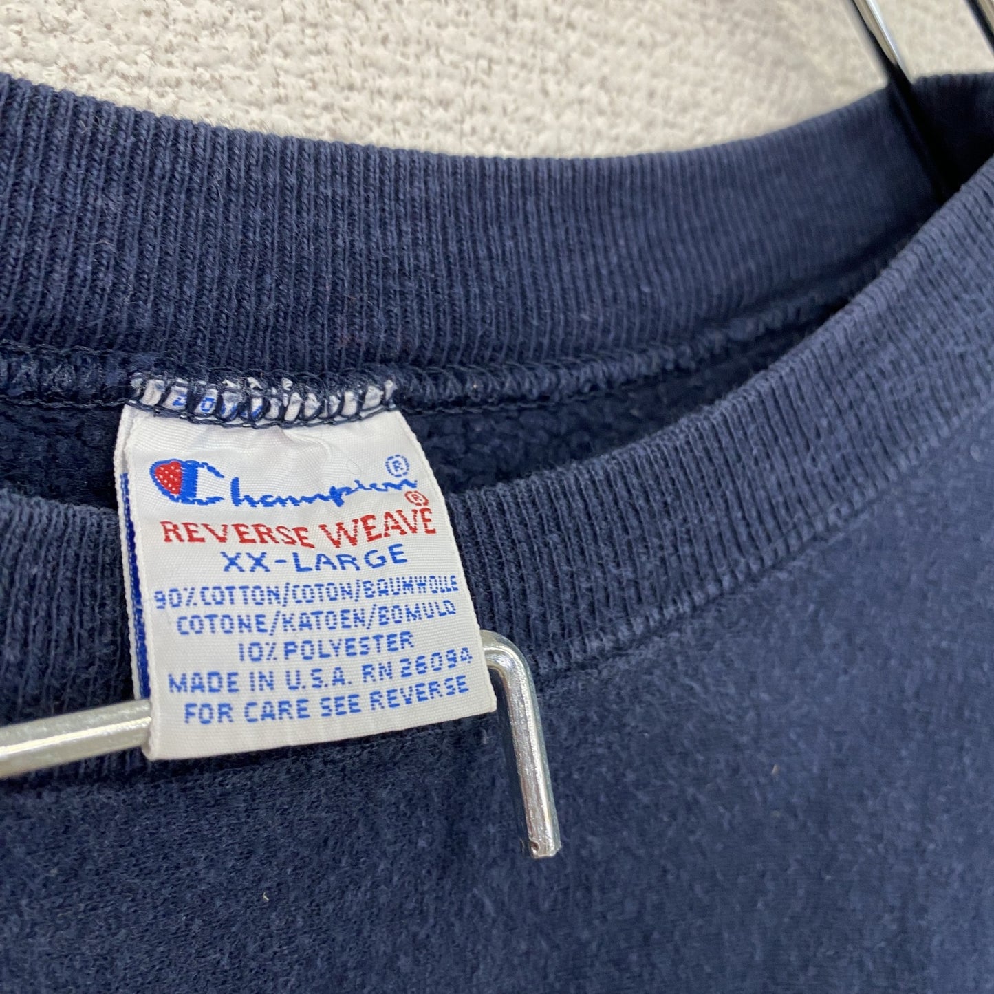 90s Champion チャンピオン リバースウィーブ スウェット/トレーナー 刺繍タグ ネイビー XXLサイズ