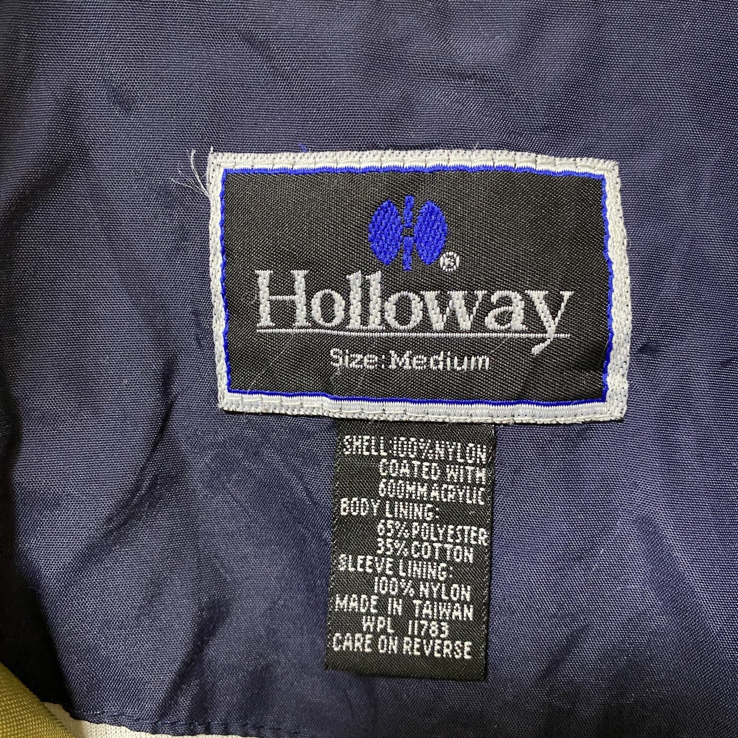 古着 used Holloway ホロウェイ 長袖ナイロンジャケット ワンポイント刺繍 ハイネック マルチカラー Mサイズ