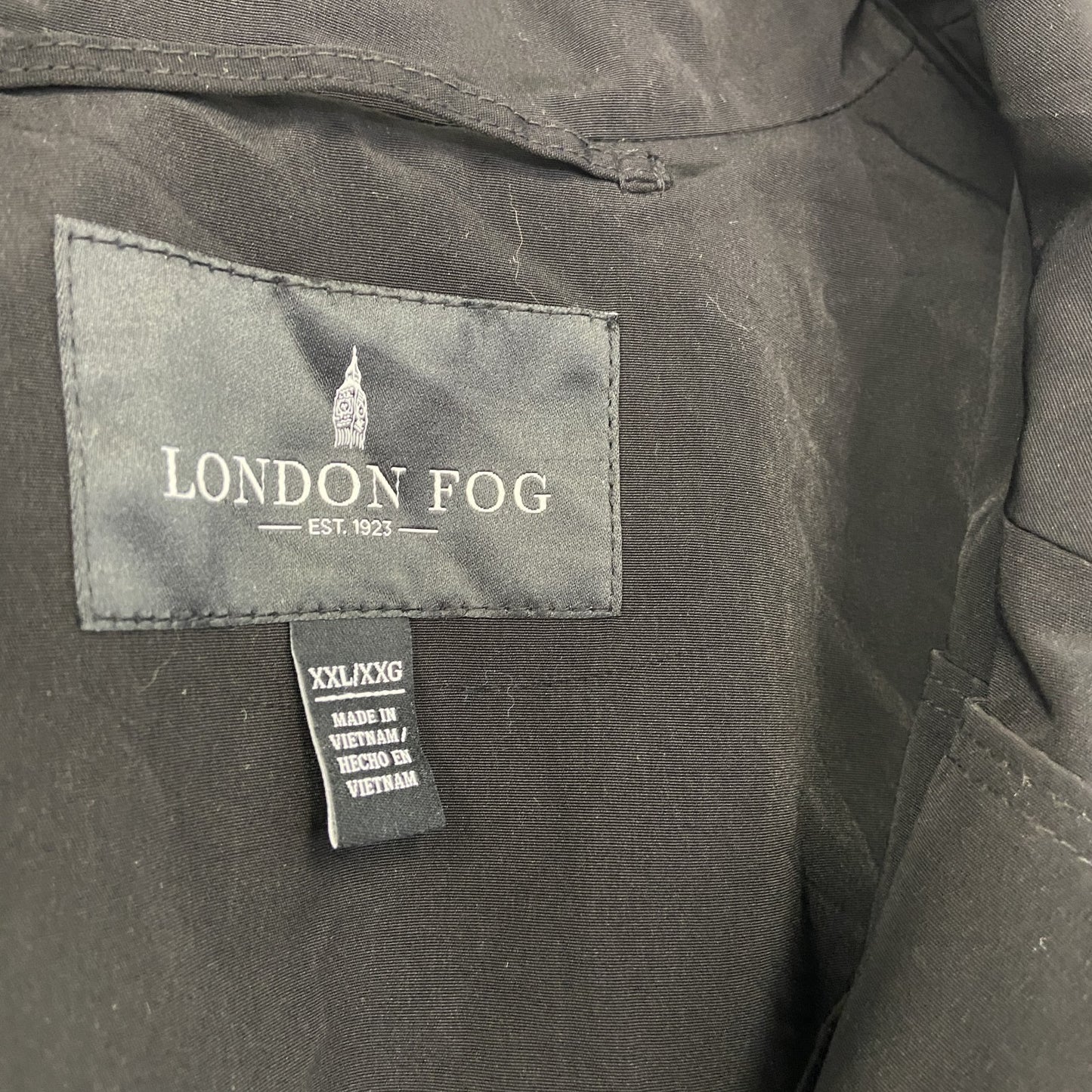 LONDON FOG ロンドンフォグ トレンチコート フーディー 黒 ブラック XXLサイズ