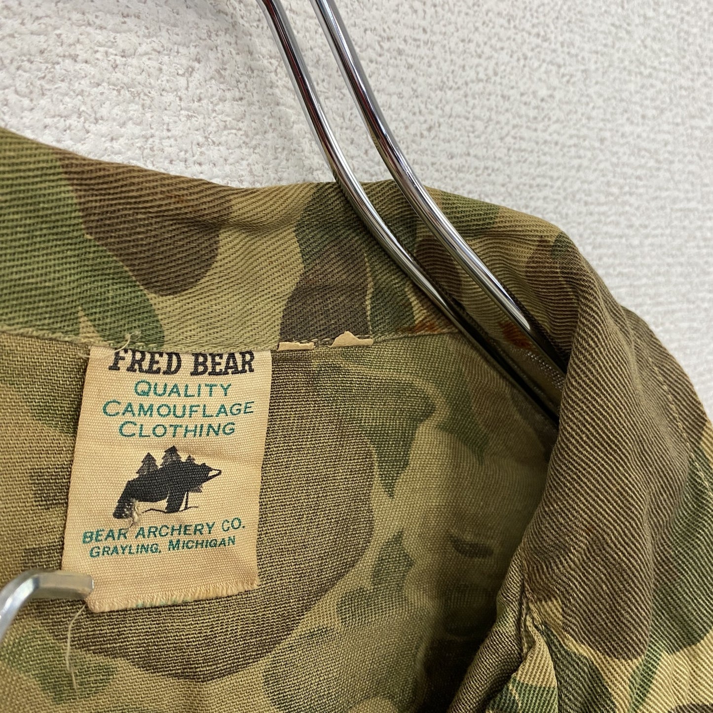 ~70s FRED BEAR ハンティングシャツジャケット 迷彩 カモフラージュ ヴィンテージ 総柄 マルチカラー