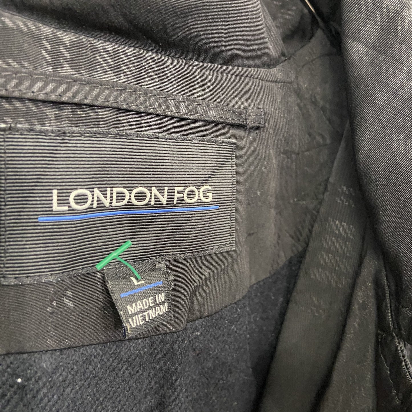 LONDON FOG ロンドンフォグ トレンチコート フーディー チェック柄 黒 ブラック Lサイズ