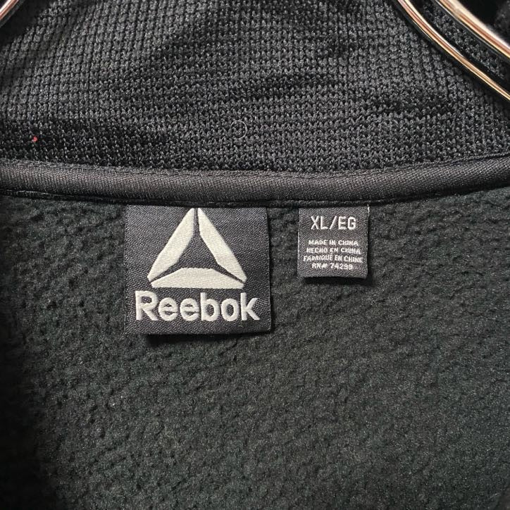 古着 used Reebok リーボック アウトドアウェア 長袖フルジップフリースジャケット ワンポイントロゴ 黒 XLサイズ