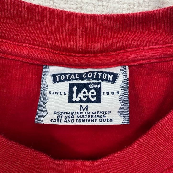 古着 used LEE リー 半袖プリントTシャツ BOB’S Daughter ビッグロゴ レトロ 赤 レッド Mサイズ