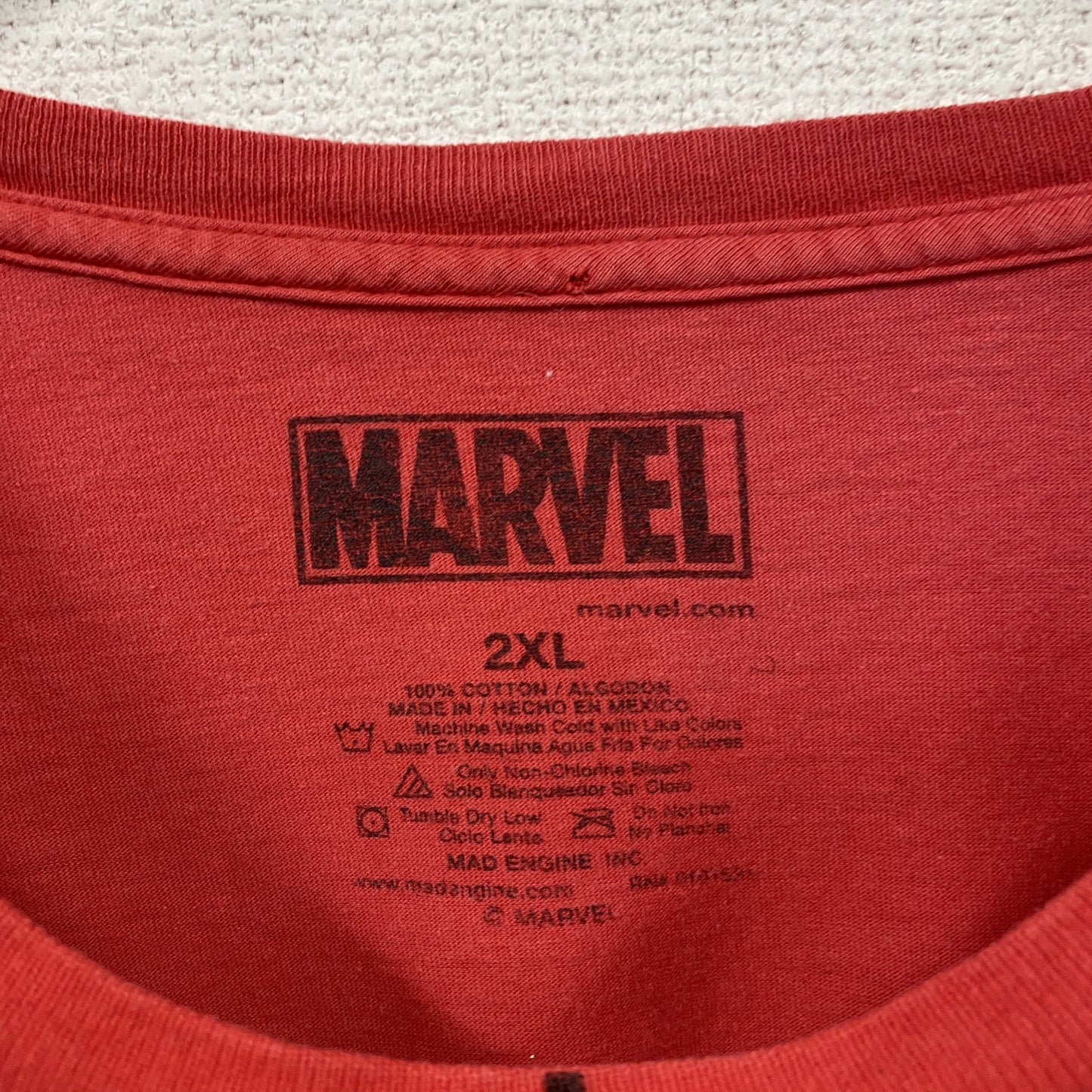 MARVEL マーベル スパイダーマン 半袖プリントTシャツ 赤 レッド 2XLサイズ