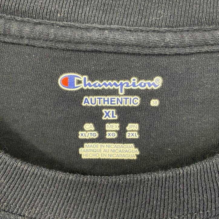 古着 used champion チャンピオン 半袖カレッジプリントTシャツ ノートルダム大学 ネイビー XLサイズ