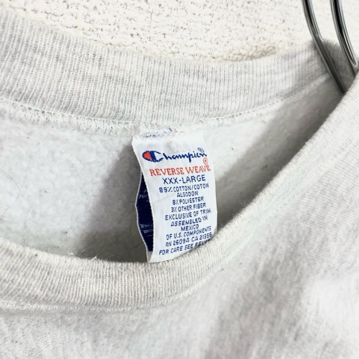 90s Champion チャンピオン リバースウィーブ スウェット/トレーナー 刺繍タグ 霜降りグレー 3XLサイズ