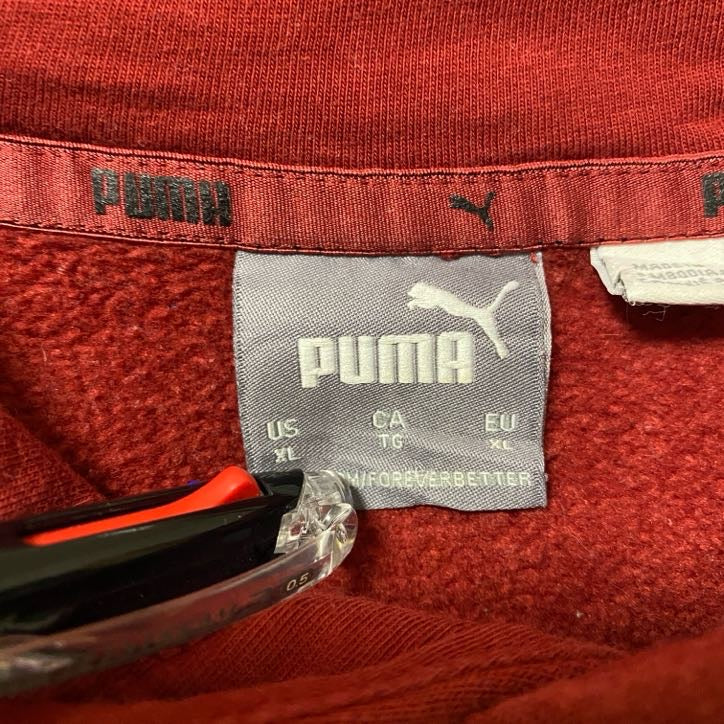 古着 used puma プーマ 長袖ワンポイントロゴプリントパーカー フード付きスウェット ビックシルエット XLサイズ