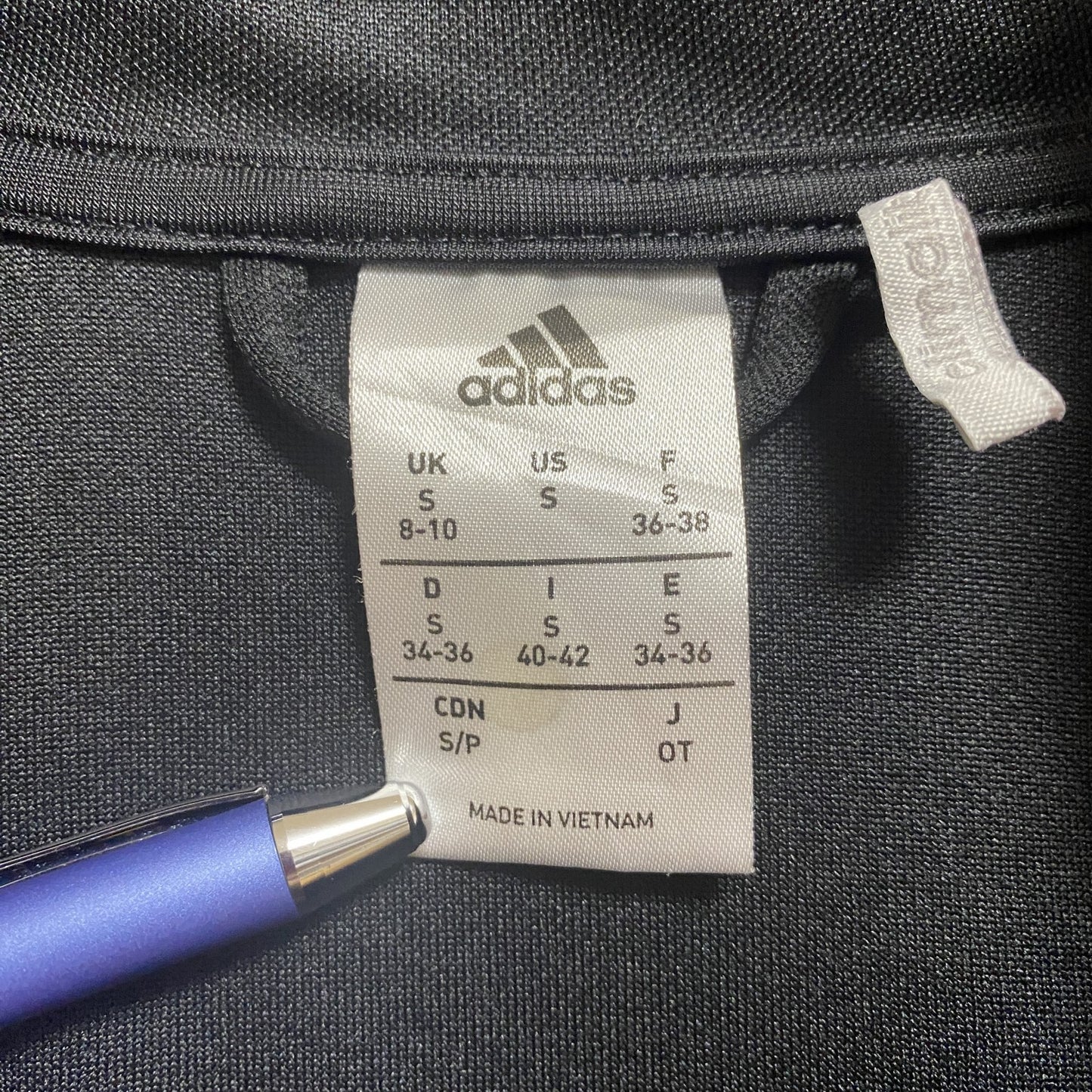 古着 used adidas アディダス 長袖フルジップトラックジャケット ジャージ バックプリント 黒 Sサイズ