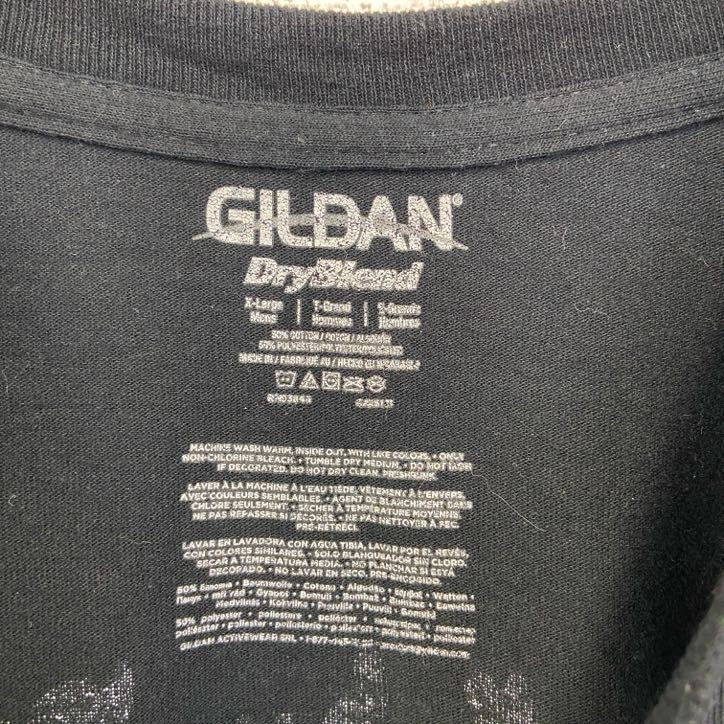 古着 used GILDAN ギルダン 半袖プリントTシャツ バスケ 黒 ブラック クルーネック ビックシルエット XLサイズ