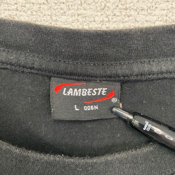 古着 used LAMBESTE 半袖スカルプリントTシャツ ドクロ 骸骨 黒 ブラック クルーネック Lサイズ