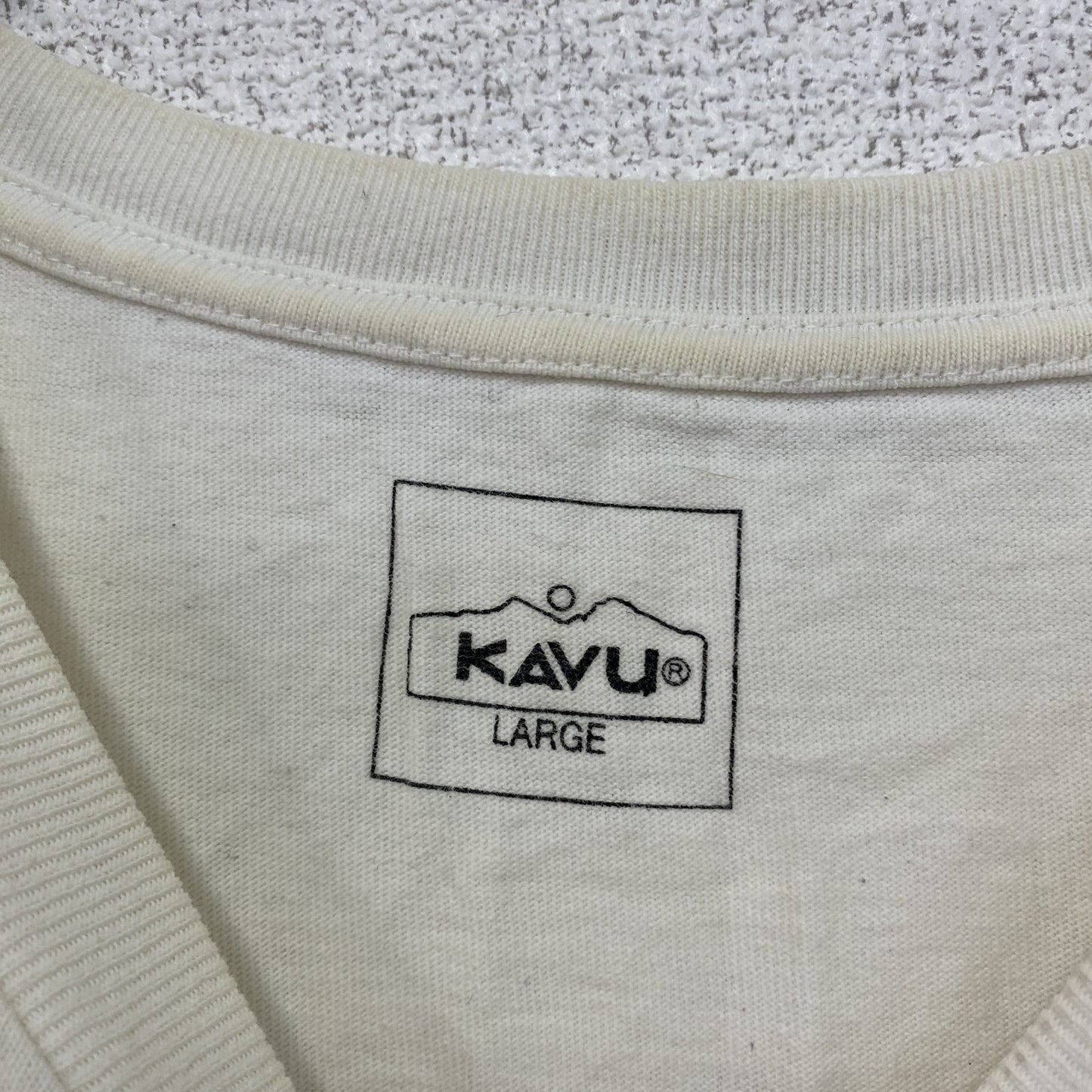 KAVU カブー 半袖プリントTシャツ バックトゥネイチャー 白 ホワイト Lサイズ