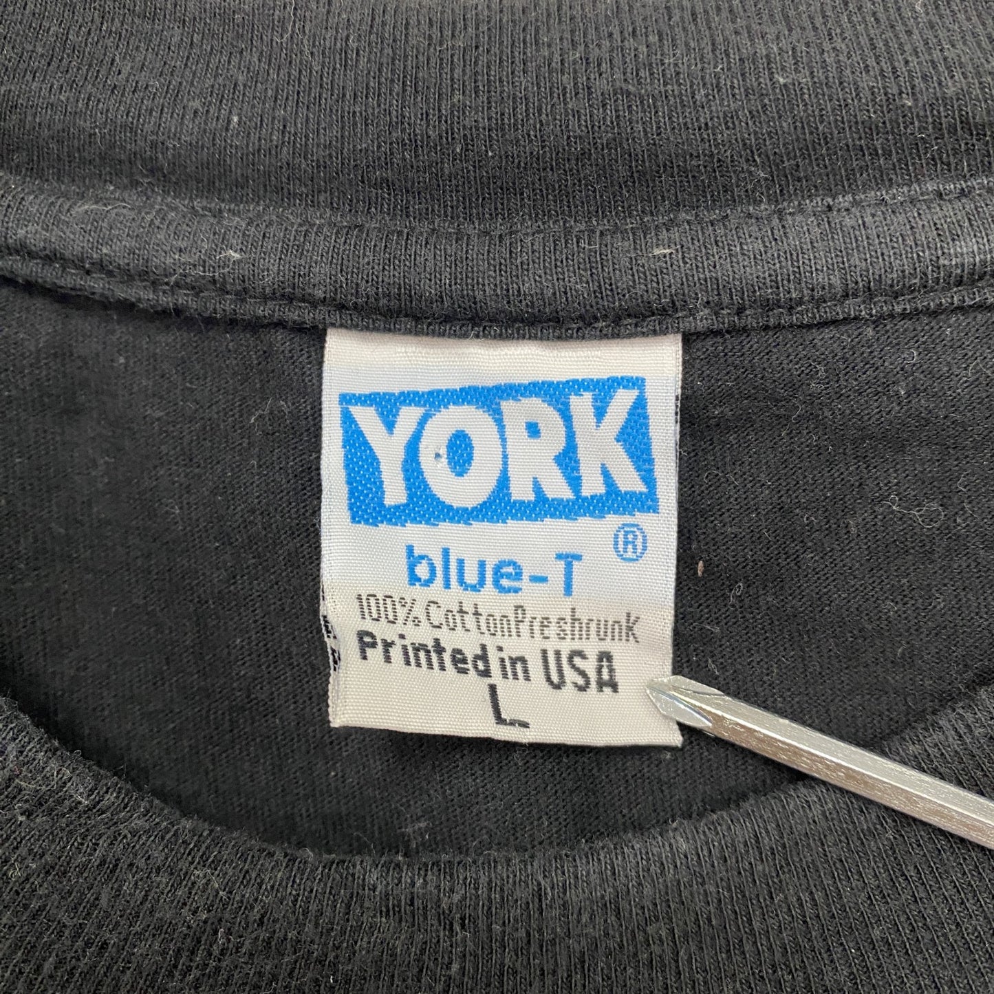90s~ YORK ヨーク 半袖プリントTシャツ スーベニア ヴィンテージ 黒 ブラック Lサイズ