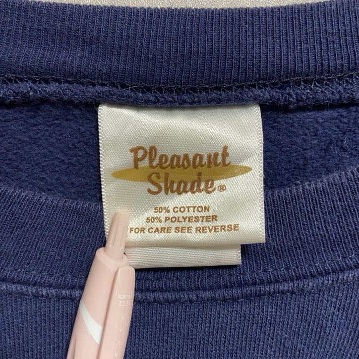 古着 used PleasantShade 長袖ビッグプリントスウェット トレーナー クルーネック 冬 雪 ネイビー XLサイズ