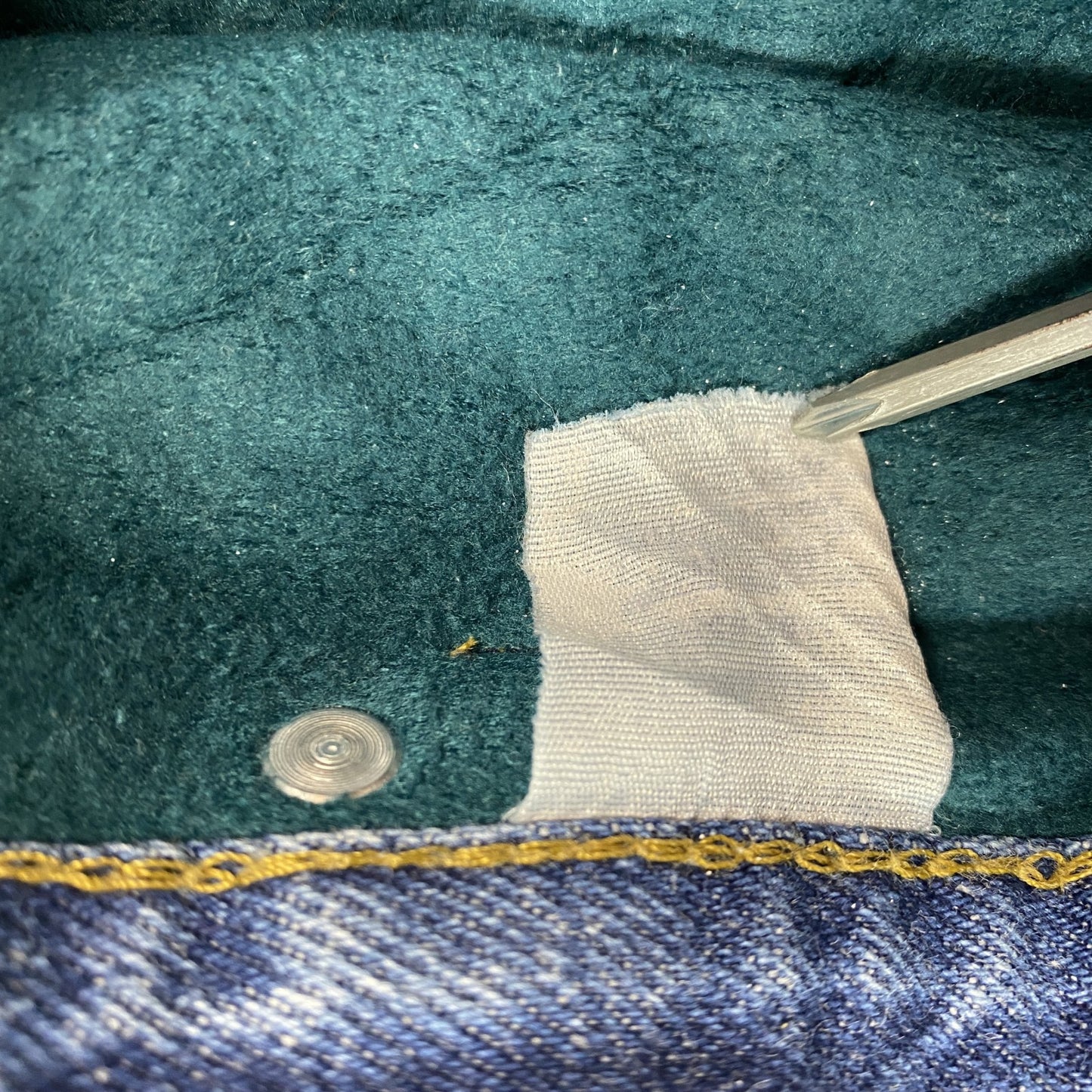 ~00s L.L.Bean エルエルビーン デニムパンツ/ジーンズ ジップフライ 革パッチ フリースライナー インディゴ