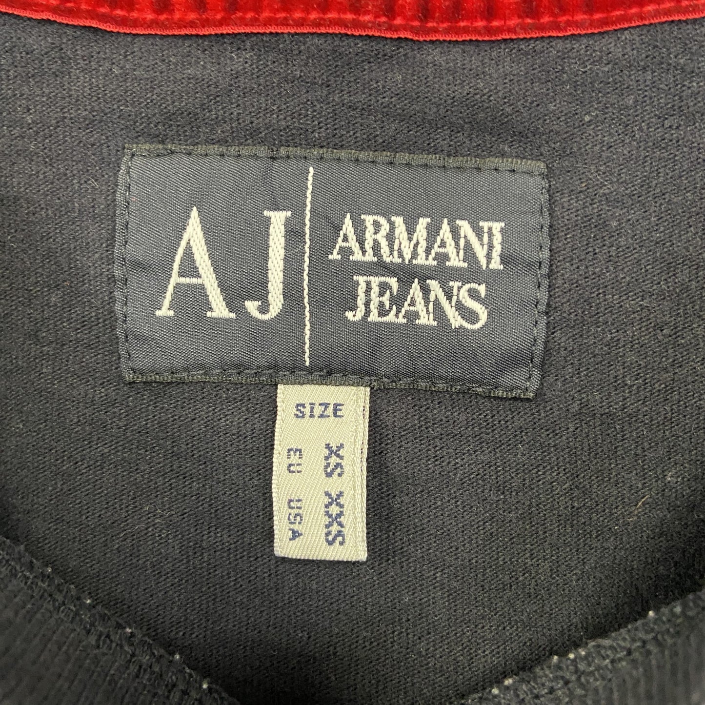 古着 used ARMANI JEANS アルマーニ ジーンズ 半袖プリントTシャツ カジュアル クルーネック 黒 XSサイズ