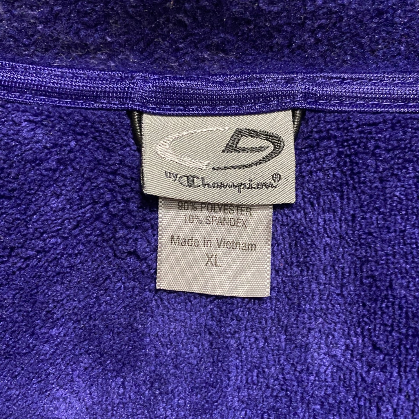 古着 used C9 Champion チャンピオン 長袖ポイントプリントフリースジャケット 青 ビックシルエット XLサイズ