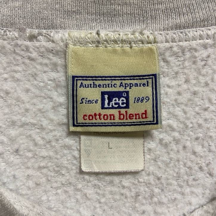 古着 used Lee リー 長袖クルーネックビッグプリントスウェット トレーナー サンタクロース クリスマス グレー Lサイズ