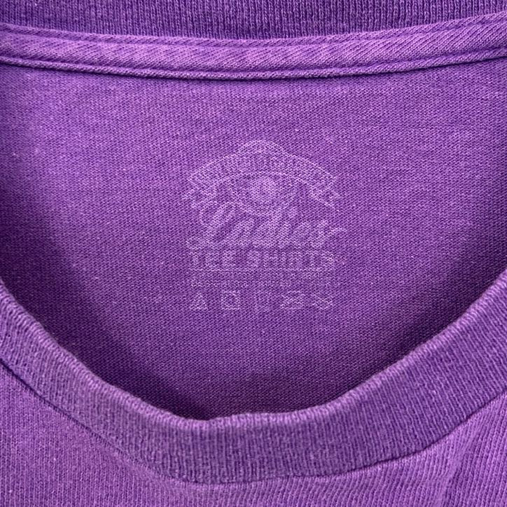 古着 used 半袖プリントTシャツ BCS BOUND BAYOU GIRL レトロデザイン パープル 紫 Lサイズ