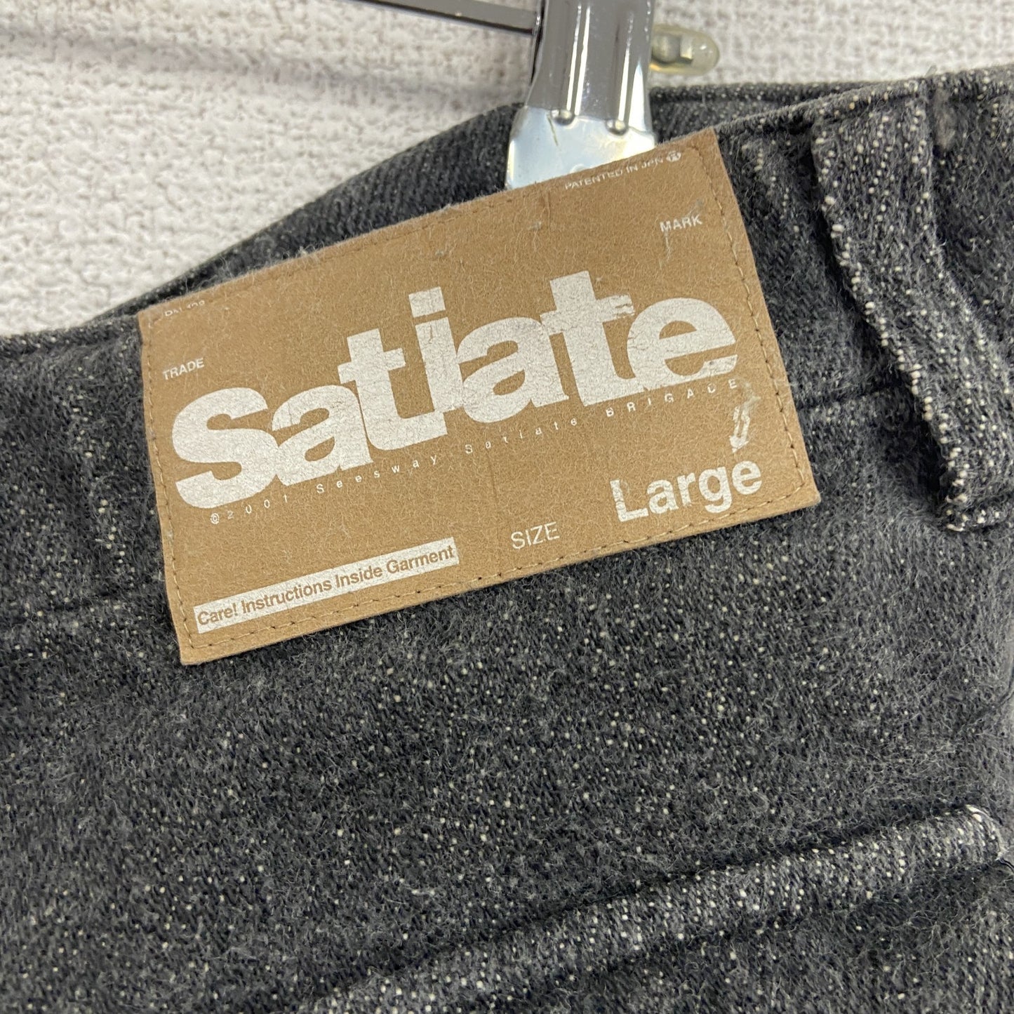 Satiate ブラックデニムカーゴパンツ デニムハーフパンツ/ショートパンツ ジップフライ 黒 ブラック Lサイズ