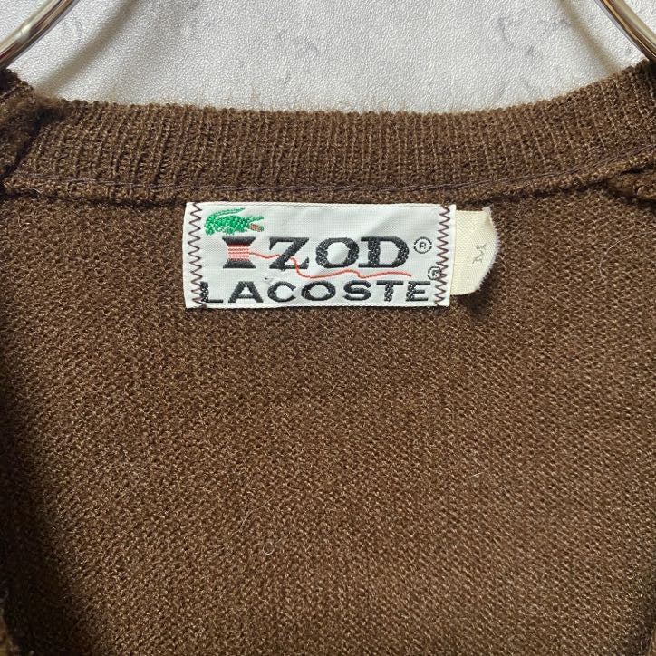 古着 used 70s IZOD LACOSTE アイゾッド ラコステ 長袖Vネックセーター ニット ワンポイントロゴ Sサイズ