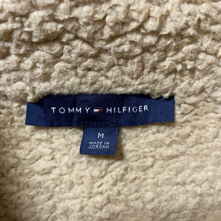 古着 used TOMMY HILFIGER トミーヒルフィガー 長袖フリースジャケット ワンポイントロゴ ハイネック Mサイズ