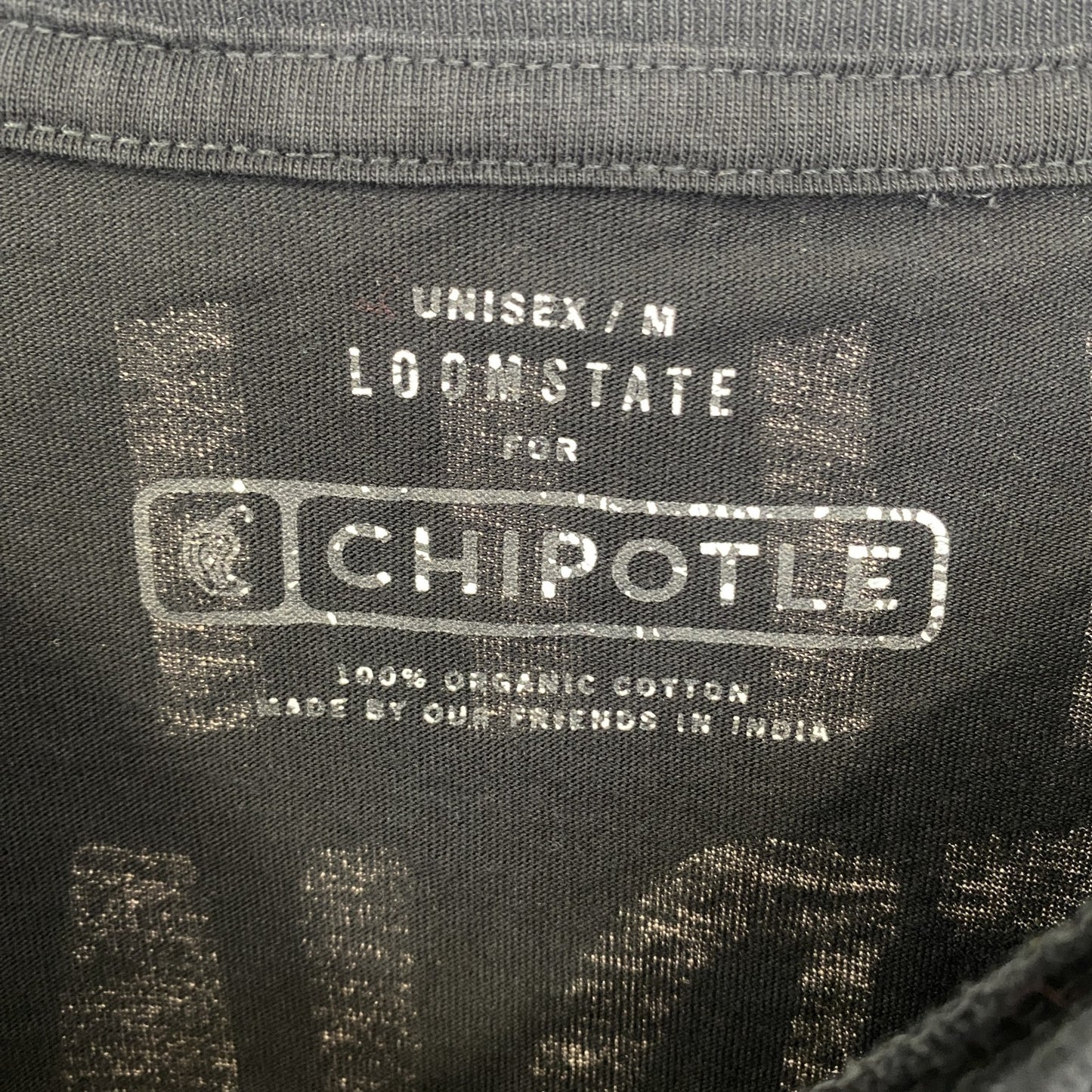 古着 used CHIPOTLE 半袖プリントTシャツ バックプリント クルーネック レトロデザイン 黒 ブラック Mサイズ