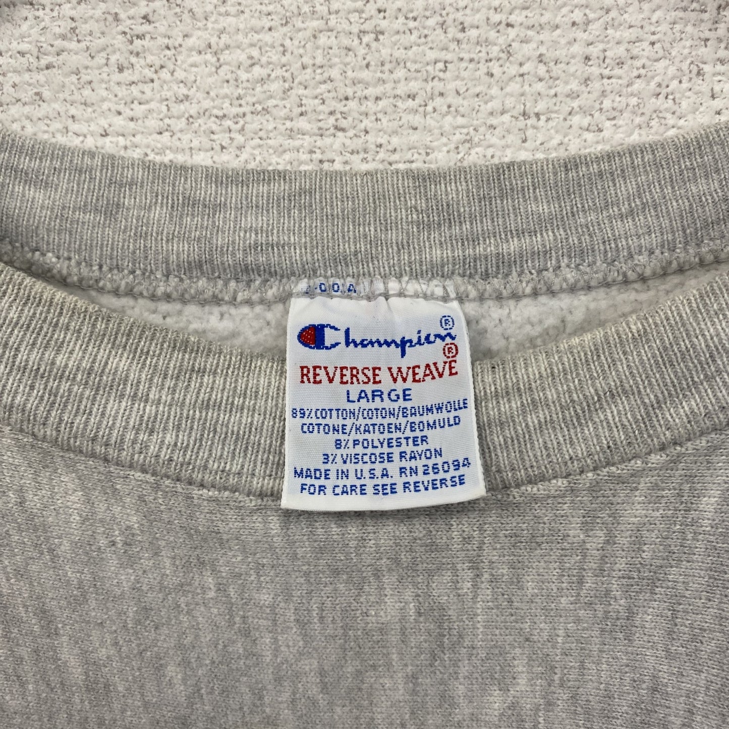 90s Champion チャンピオン リバースウィーブ スウェット/トレーナー 刺繍タグ 霜降りグレー Lサイズ