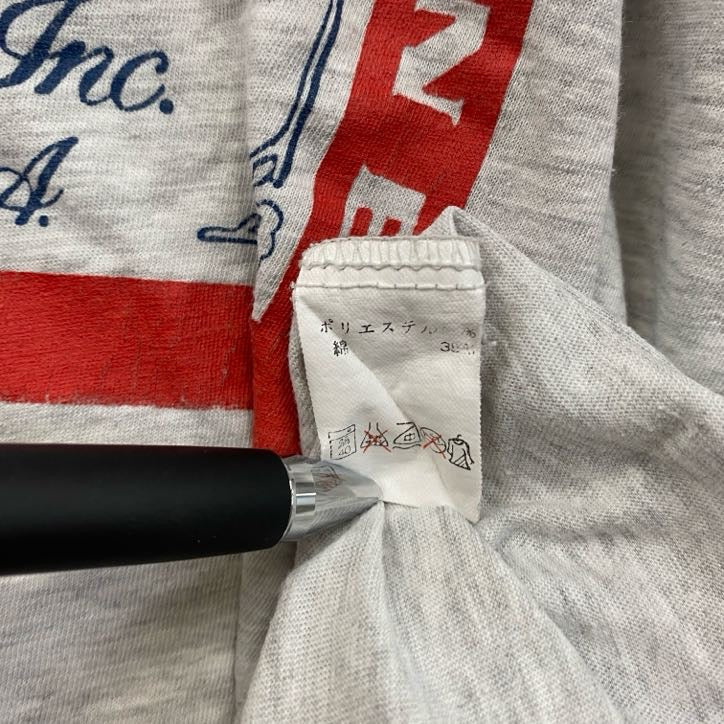 90s reverse r return 半袖プリントTシャツ Budweiser. ヴィンテージ 灰色 グレー Fサイズ