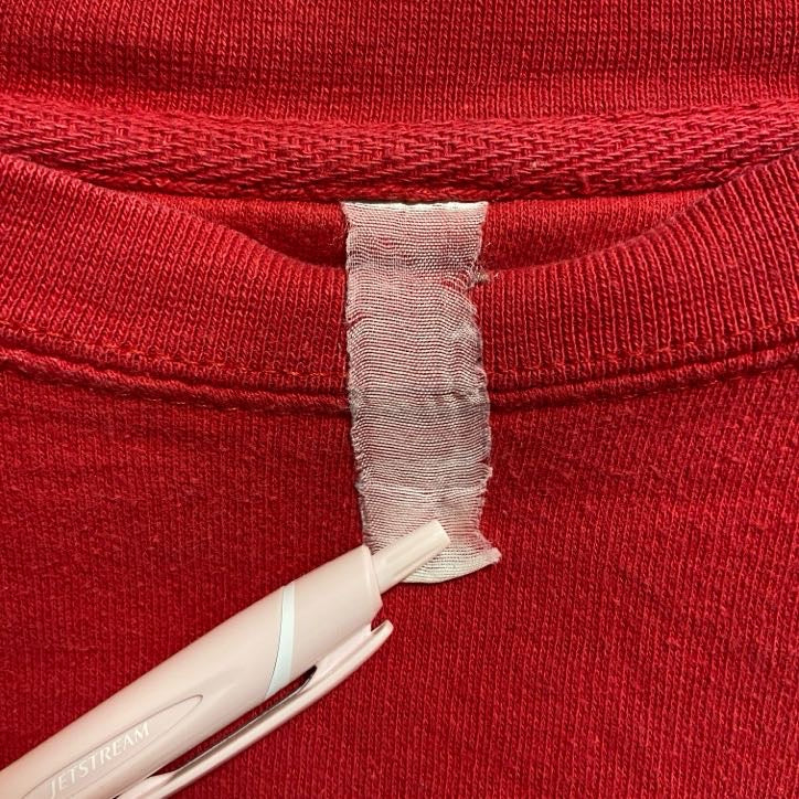 古着 used 長袖ビッグプリントスウェット トレーナー クルーネック SELFMADE 赤 レッド 秋冬服 Lサイズ