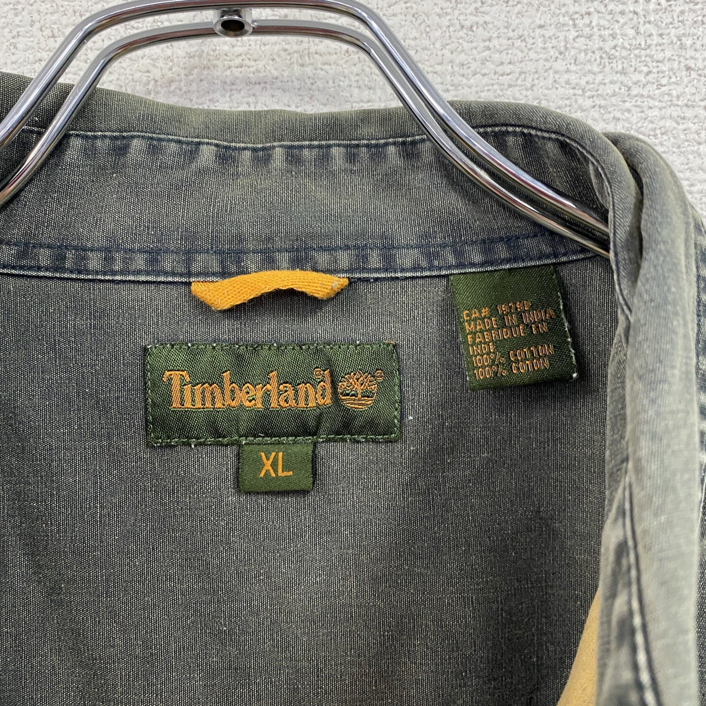 ~00s Timberland ティンバーランド 長袖シャツジャケット 2つポケット 無地 ヴィンテージ 灰色 グレー XLサイズ