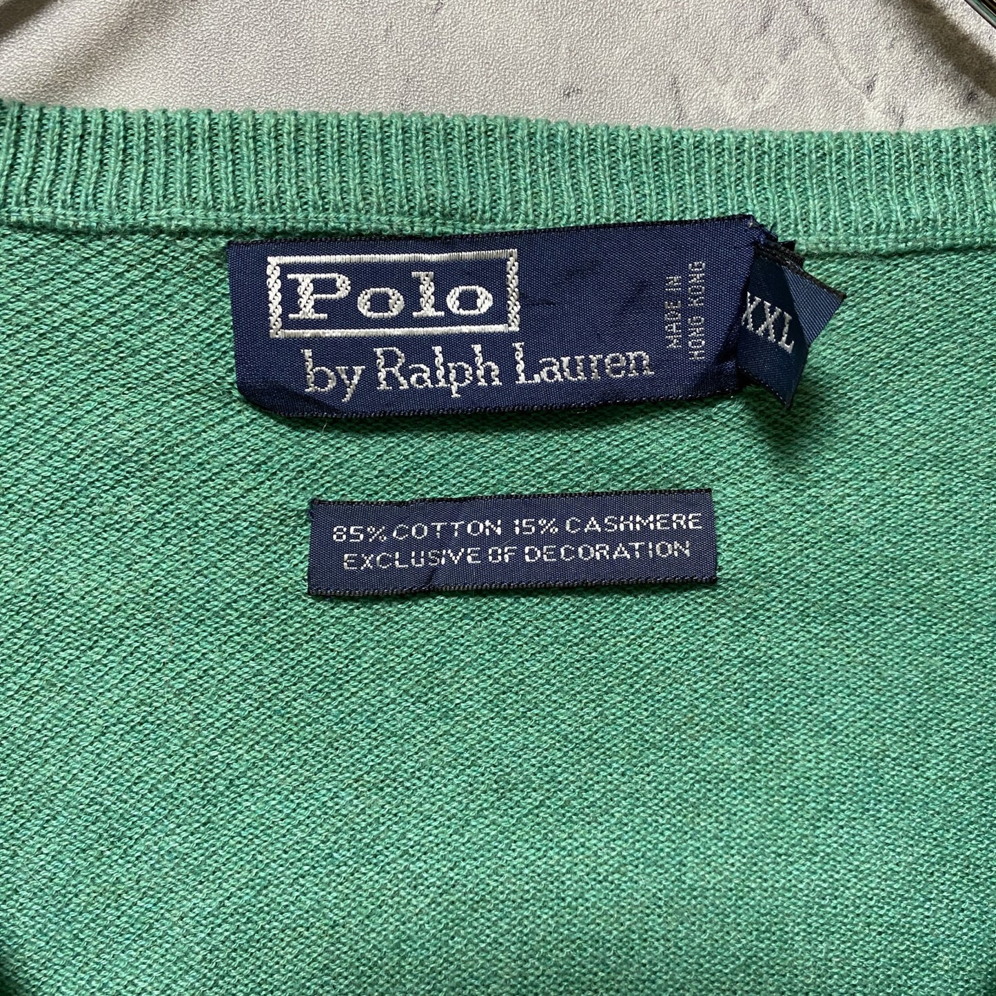 古着 used Polo by Ralph Lauren ポロバイラルフローレン 長袖Vネックセーター ニット ロゴ XLサイズ