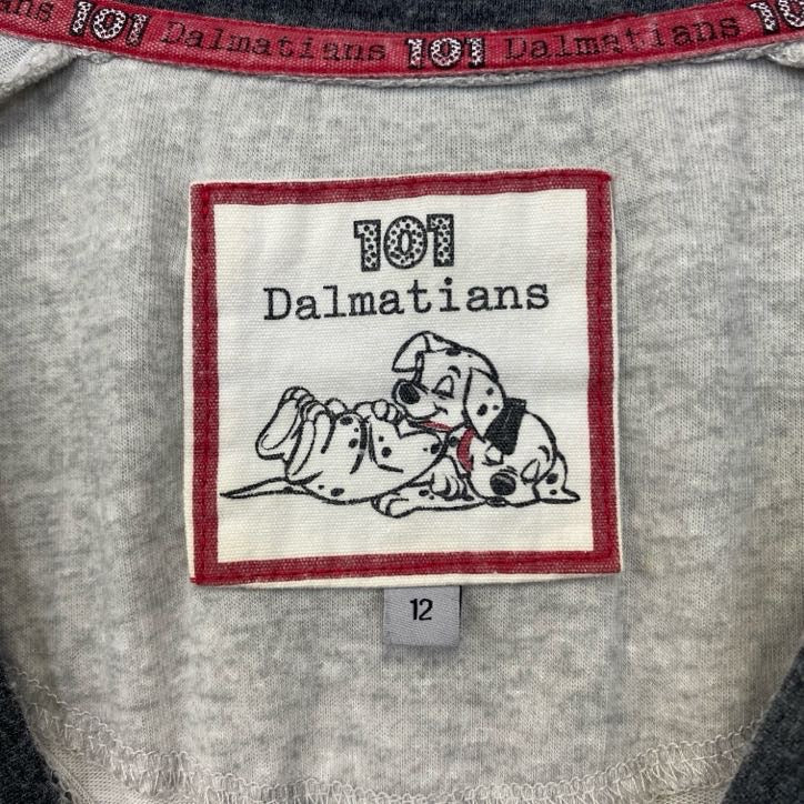 古着 used 101Dalmatians 101匹わんちゃん ディズニー 長袖キャラクタープリントTシャツ 犬 グレー
