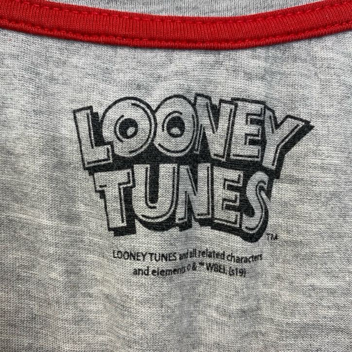古着 used LOONEY TUNES ルーニーテューンズ 半袖キャラクタープリントTシャツ バッグスバニー ウサギ グレー