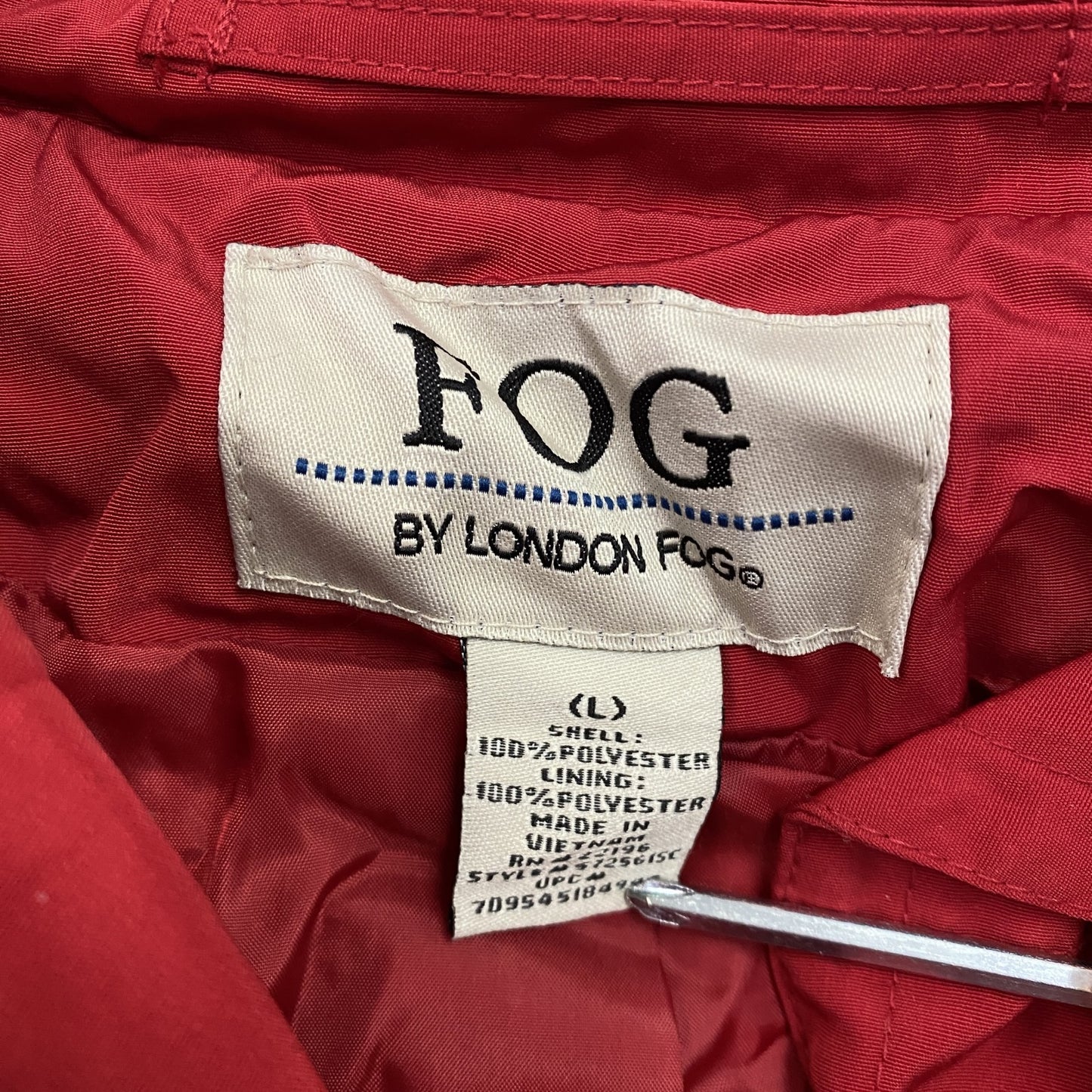LONDON FOG ロンドンフォグ ステンカラーコート/バルマカーンコート 赤 レッド Lサイズ