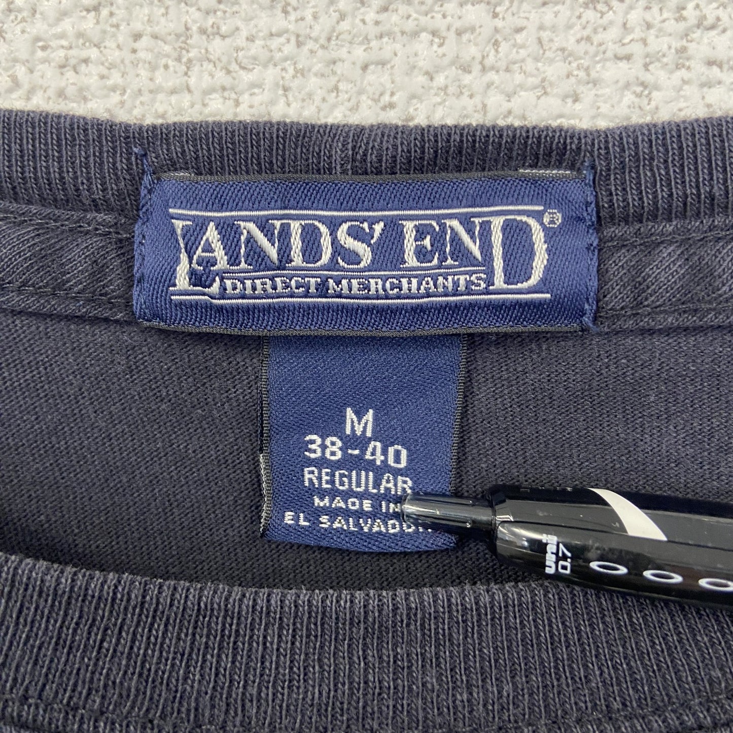 古着 used LAND'S END ランズエンド 半袖無地Tシャツ シンプルデザイン ノームコア クルーネック 黒 Mサイズ