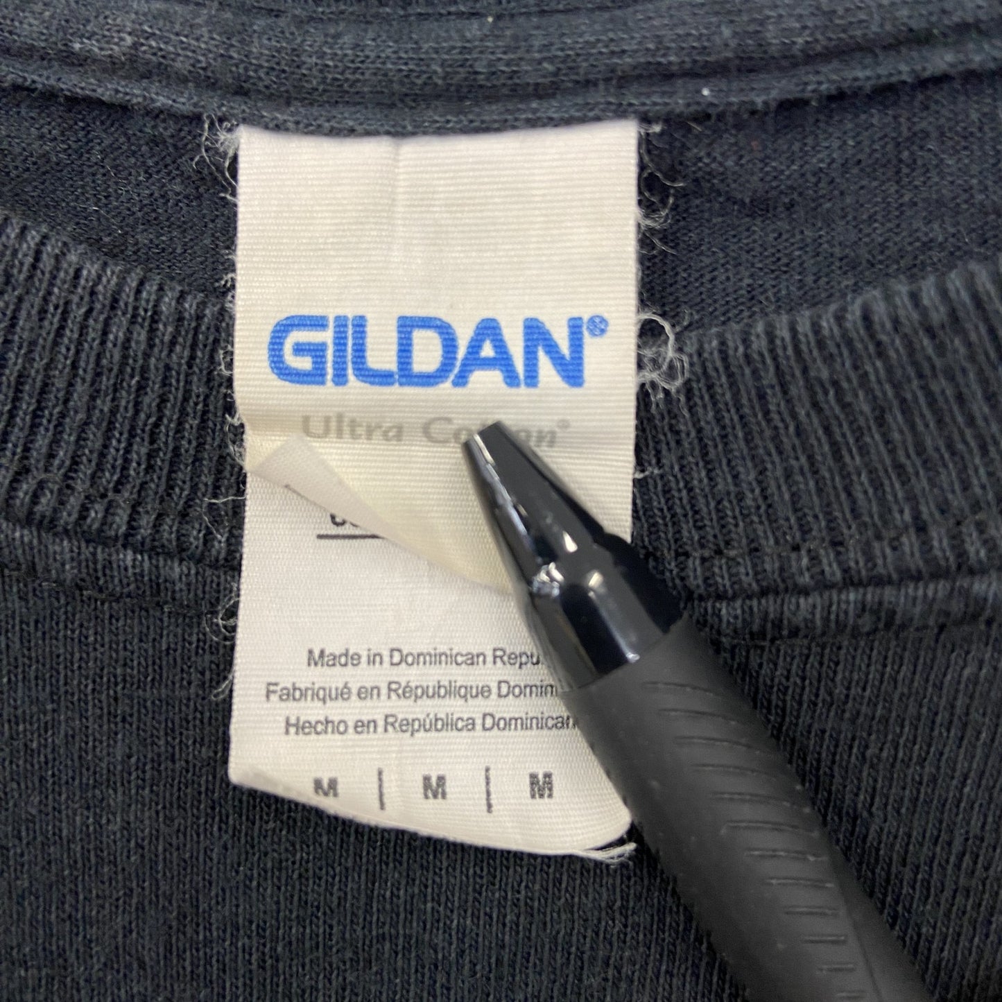 古着 used GILDAN ギルダン 半袖プリントTシャツ クルーネック SOCCER カジュアルデザイン 黒 Mサイズ