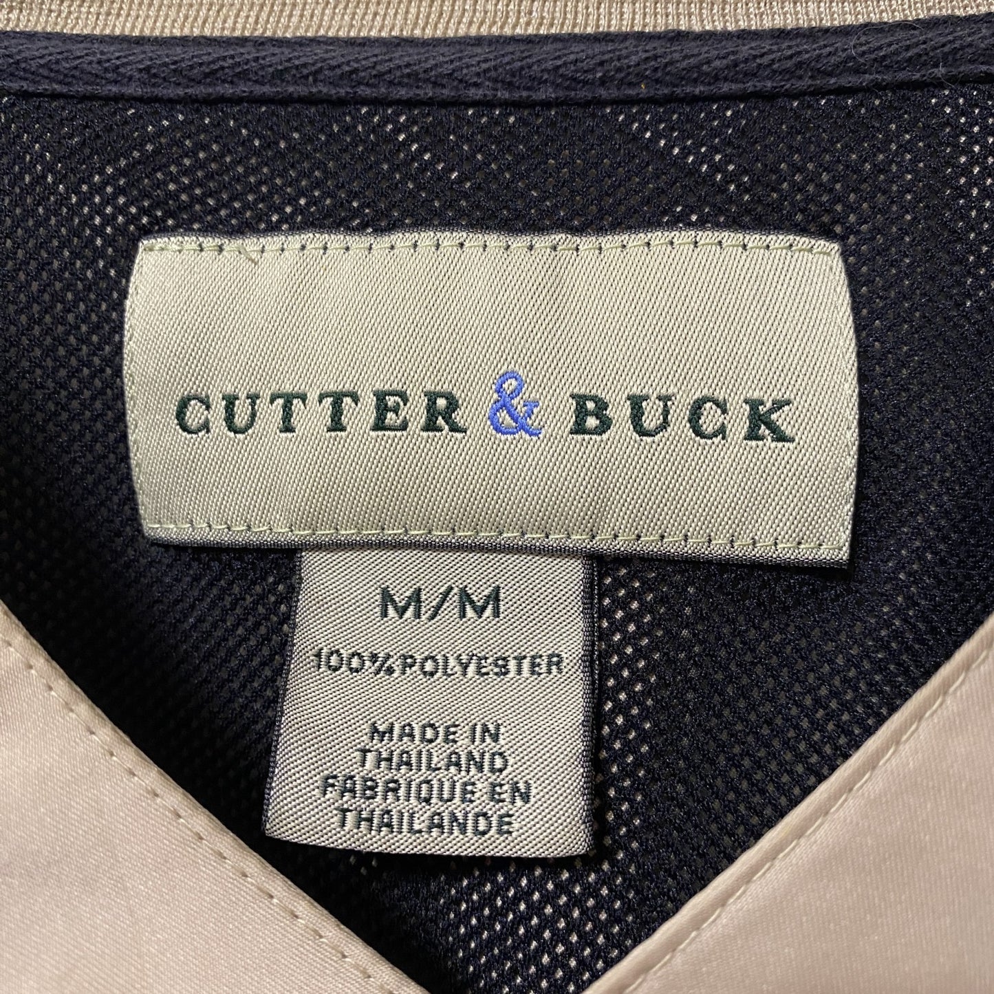 古着 used CUTTER&BUCK 長袖ナイロンプルオーバージャケット ポイント刺繍 クリームイエロー Mサイズ
