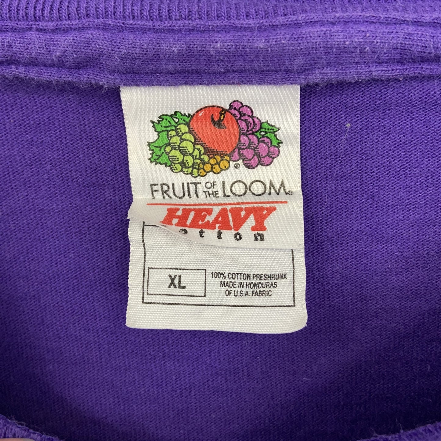 古着 used FRUIT OF THE LOOM 半袖プリントTシャツ ビッグT クルーネック 00s Y2K 紫 XLサイズ
