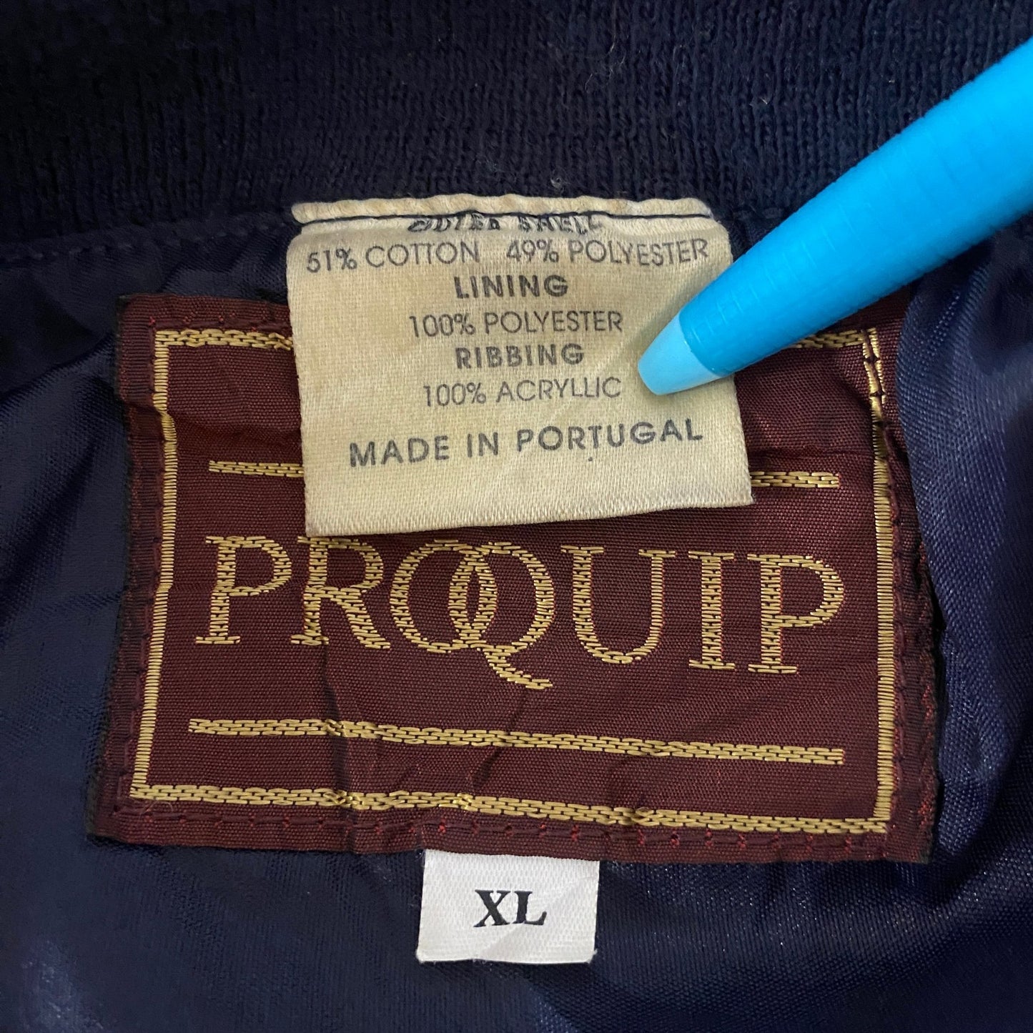 古着 used PROQUIP 長袖ナイロンプルオーバー ウインドブレーカー タータンチェック ロゴ刺繍 レトロ XLサイズ