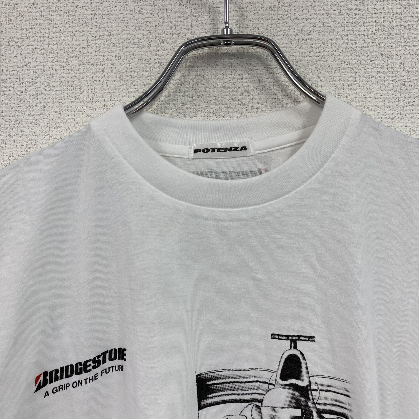 POTENZA ポテンザ BRIDGESTONE ブリヂストン スーパーフォーミュラ 半袖プリント企業Tシャツ 白 ホワイト
