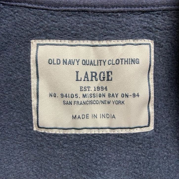 古着 used OLDNAVY オールドネイビー 長袖ジップアップスウェット トレーナー ノームコア ダークグレー Lサイズ