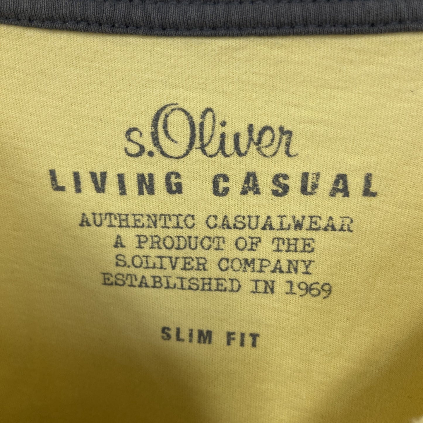 古着 used LIVING CASUAL 半袖プリントTシャツ REAL FASHION クルーネック 黄色 XXLサイズ