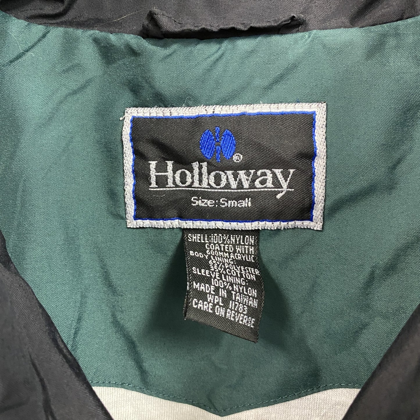 90s Holloway ホロウェイ フルジップナイロンジャケット 無地 マルチカラー グリーン ブラック ホワイト Sサイズ