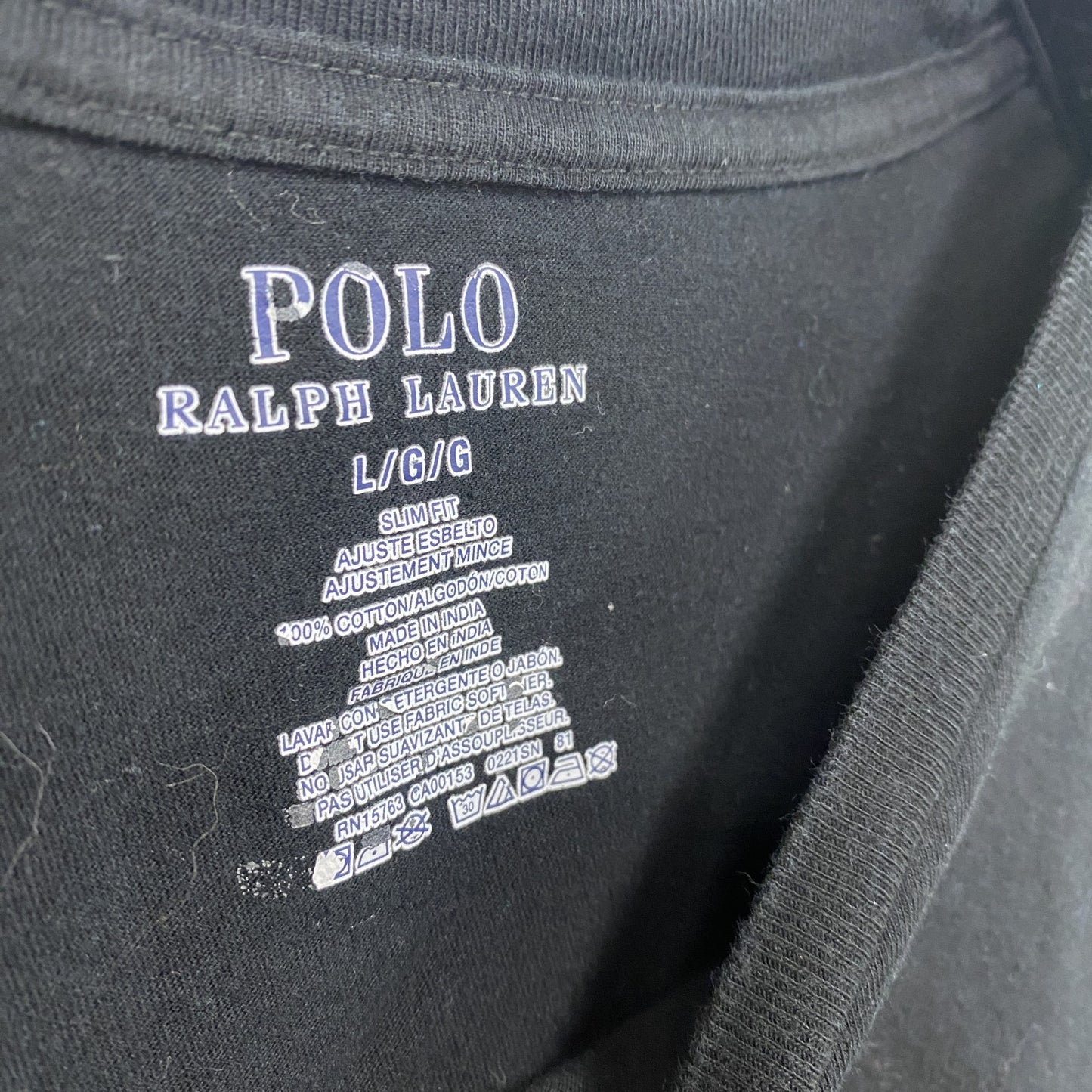 POLO RALPH LAUREN ポロラルフローレン 半袖Tシャツ 刺繍ロゴ 黒 ブラック Lサイズ