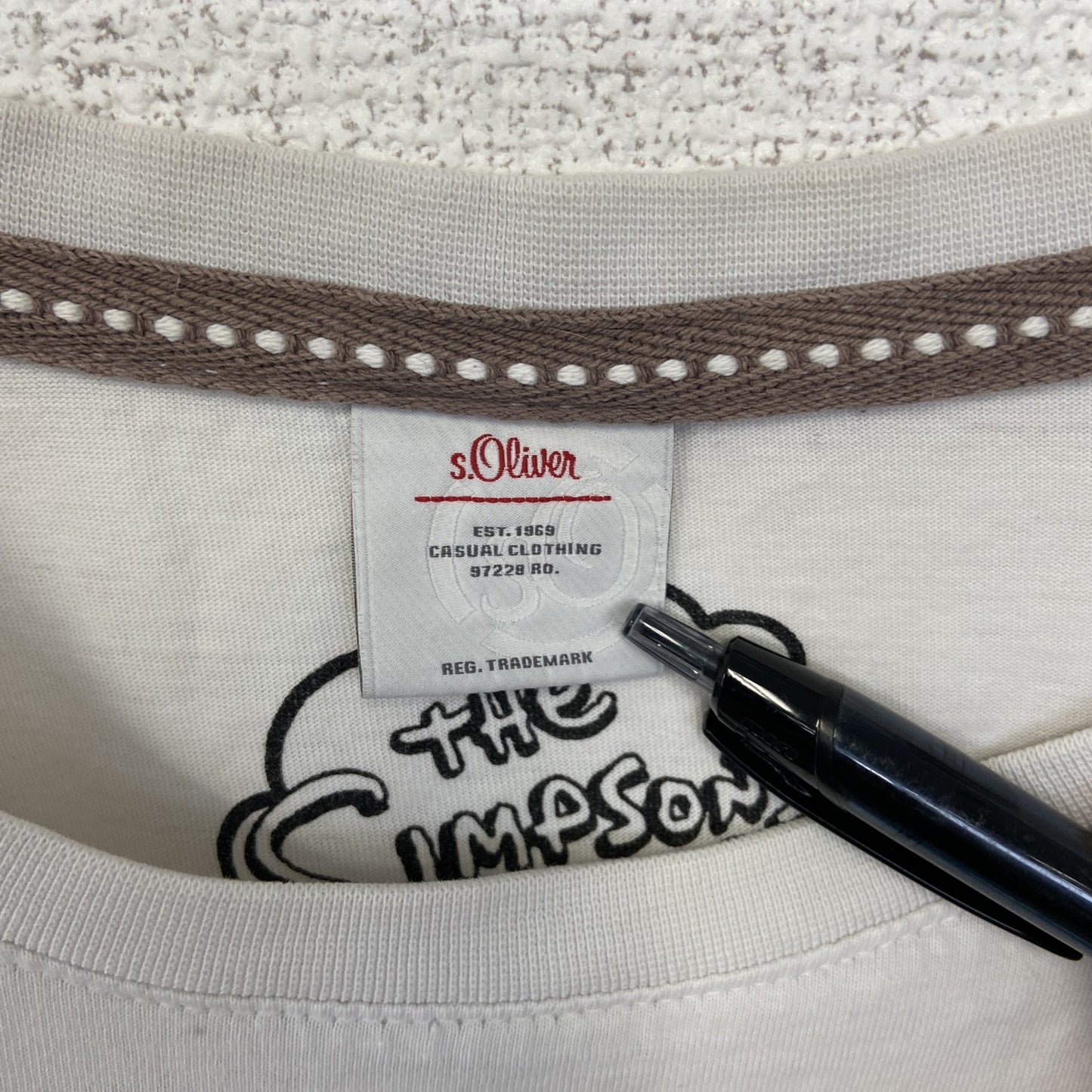 古着 used THE SIMPSONS 半袖オリジナルプリントTシャツ ホーマー ジェイ シンプソン クルーネック 白 Mサイズ
