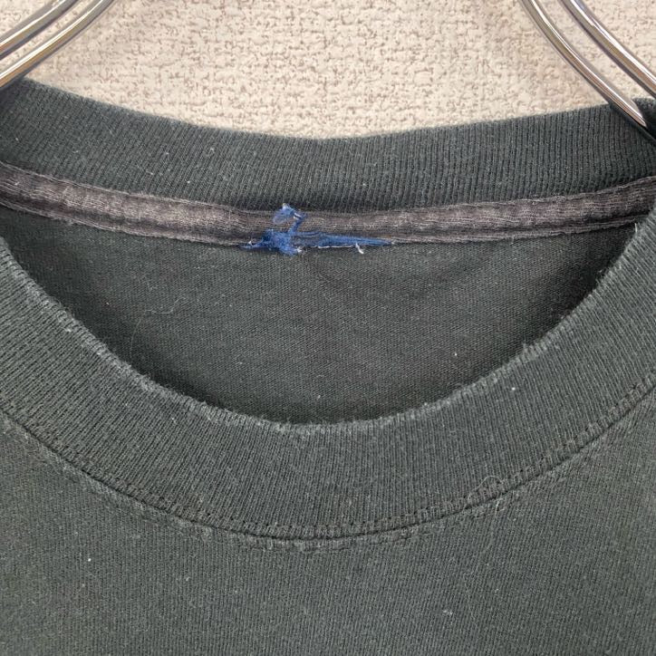古着 used 半袖刺繍Tシャツ AMERICA アメリカ 星条旗 国旗 クルーネック レトロデザイン 黒 ブラック