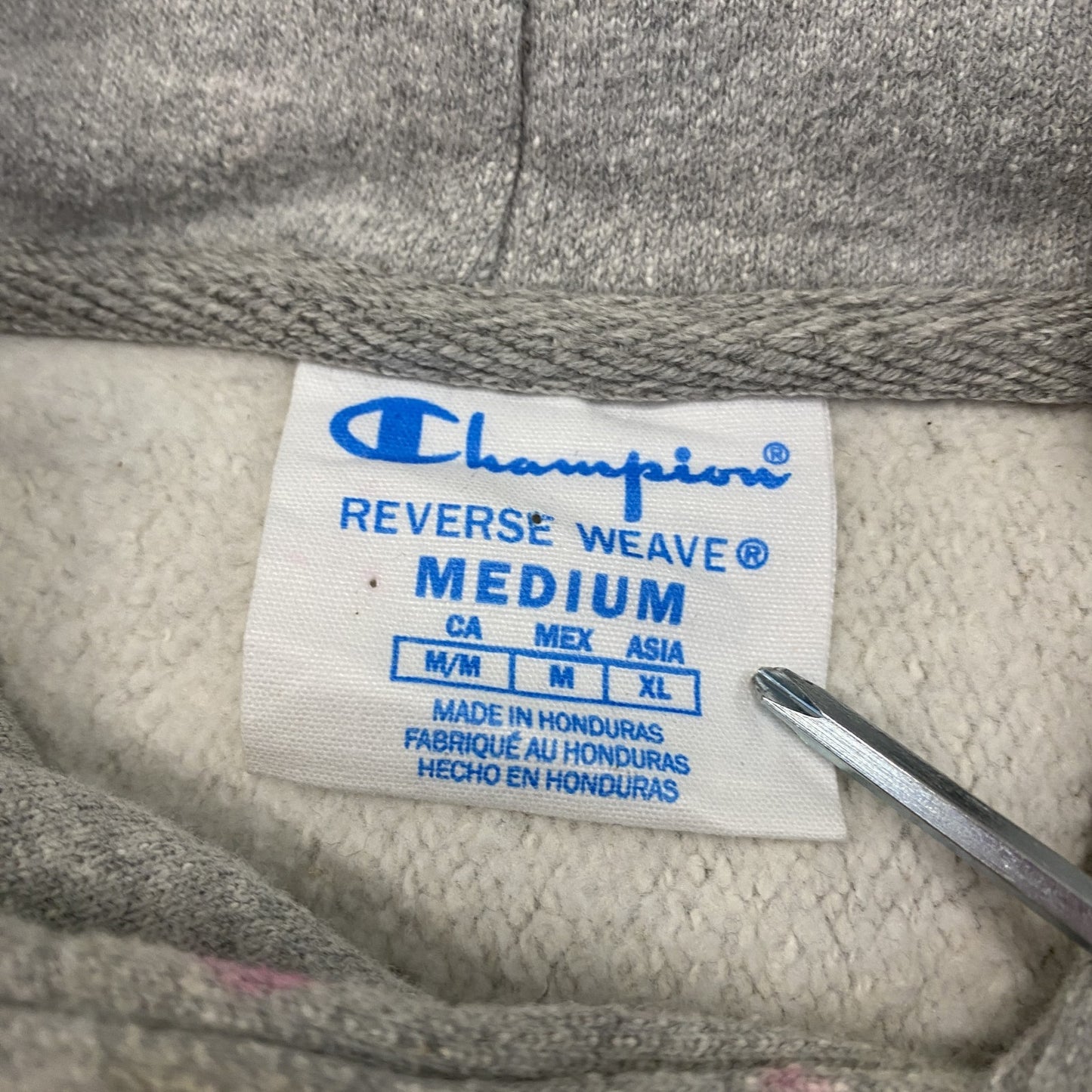 Champion チャンピオン リバースウィーブ スウェットパーカー/フーディー 刺繡ロゴ 霜降りグレー Mサイズ