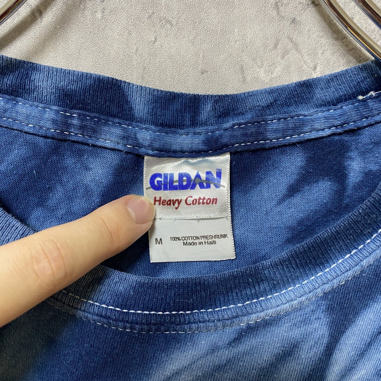 古着 used GILDAN ギルダン 半袖クルーネックプリントTシャツ バックプリント タイダイ柄 レトロデザイン Mサイズ