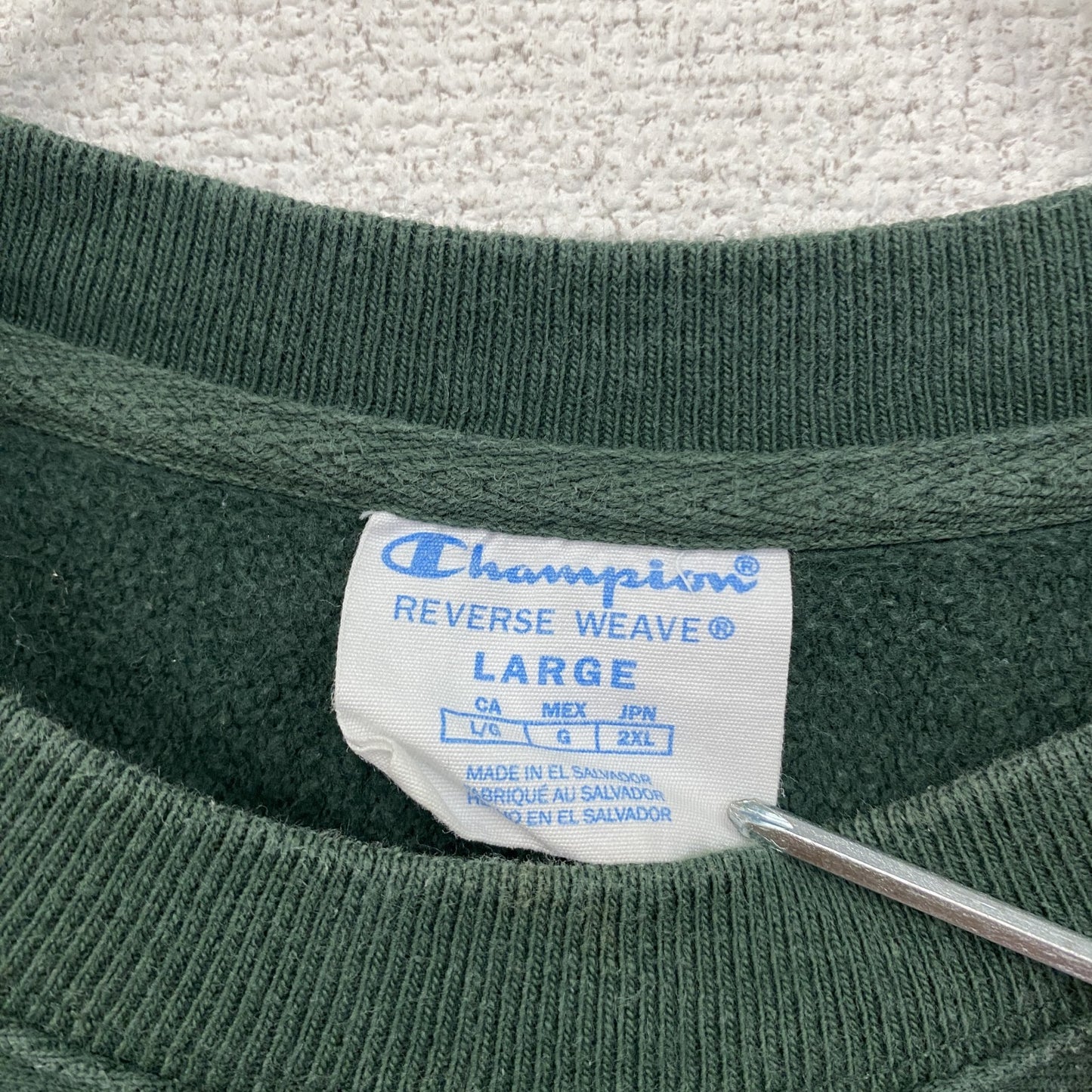 Champion チャンピオン リバースウィーブ スウェット/トレーナー カレッジプリント 緑 グリーン Lサイズ