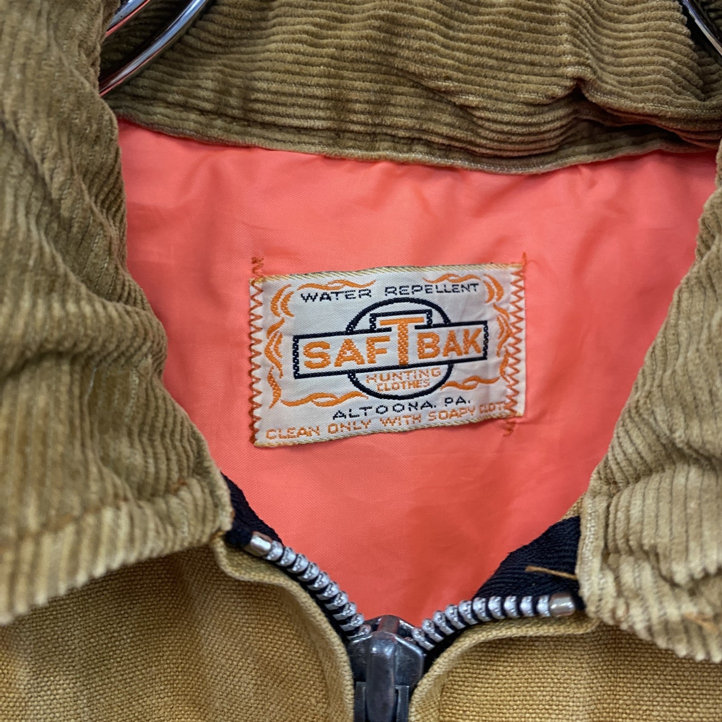 70s~ SAFTBAK サフㇳバック ハンティングジャケット ダブルジップ ヴィンテージ 茶色 ブラウン オレンジ